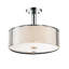 Lustre rond 4 lumières 17 po en chrome avec abat-jour en verre givré pour la salle à manger moderne, le salon ou l'éclairage d'entrée