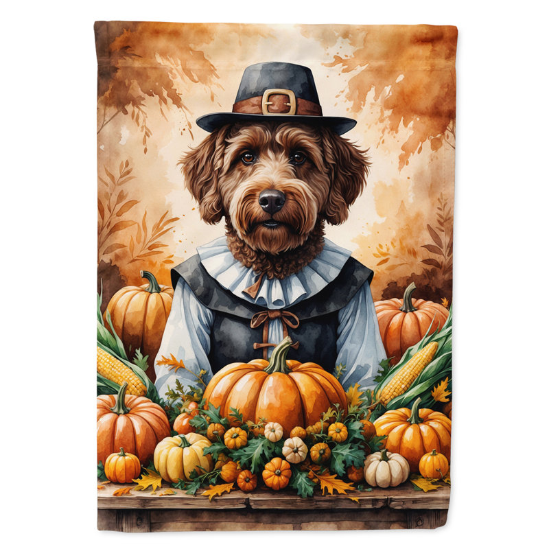 Drapeau du jardin de l'Action de grâce, Chocolat Labradoodle