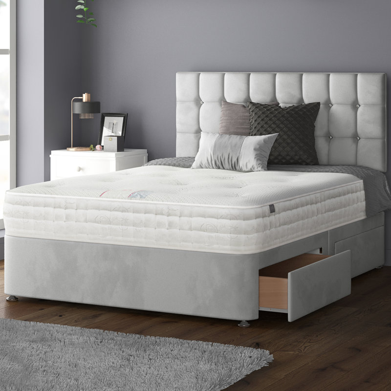 Rochester Upholstered Headboard, Super King (6'), Silver