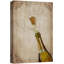 Bouteille de liège rétro sur fond de champagne sur toile-94537099