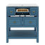 Ensemble de meuble-lavabo simple 30 po avec lavabo en céramique, armoire en bois massif, 5 tiroirs de rangement-668163742