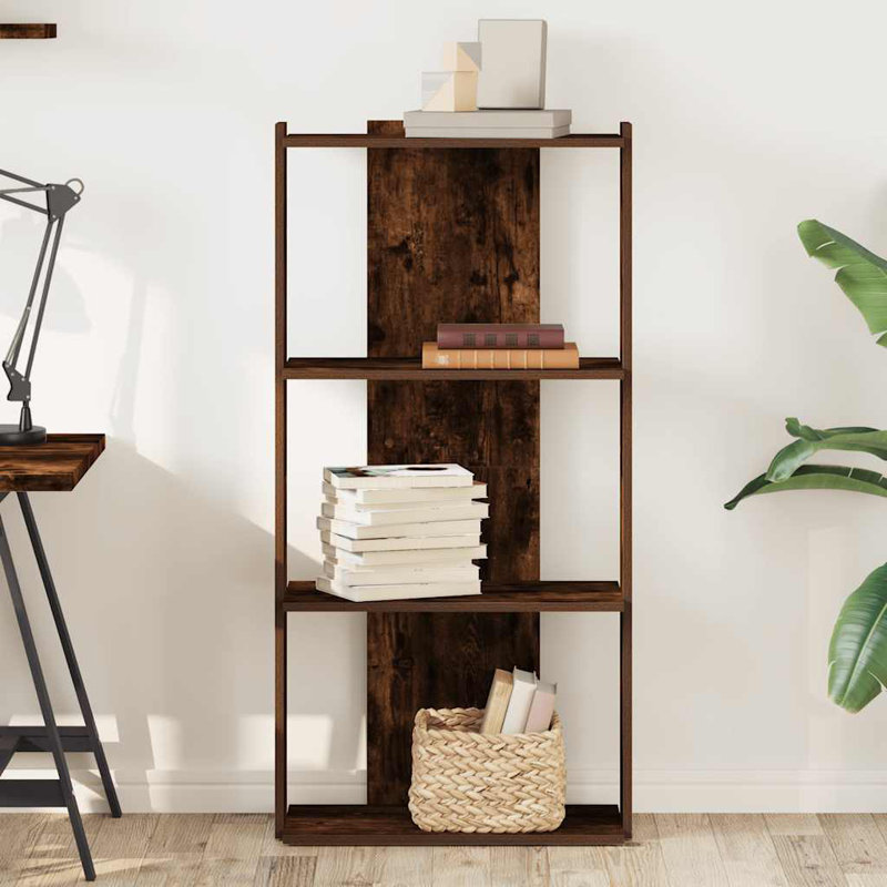 60cm W Bookcase, (3 Shelves) 120cmH x 60cmW x 30cmD, Smoked Oak