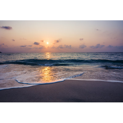Sunset On The Beach by Mihailomilovanovic - Wrapped Canvas Print