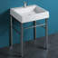 Britannia White/Polished Chrome Vitreous China Rectangular Console Bathroom Sink-646266232