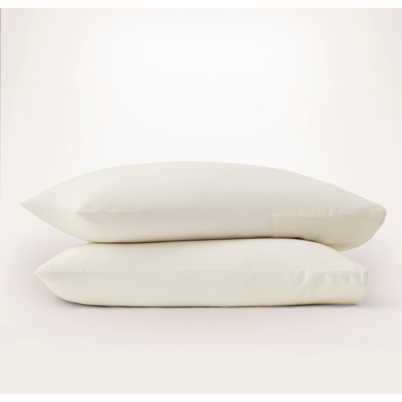 Signature Embellished Pillowcase Set, King Pillowcase, Cream
