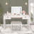 Mirrored Vanities Desk With Drawers, Bedroom Makeup Vanity Table Set With Mirror And Stool, Flip Up Dressing Table For Bedroom/Makeup Room, Working Desk For Women, Girl Furniture Combo