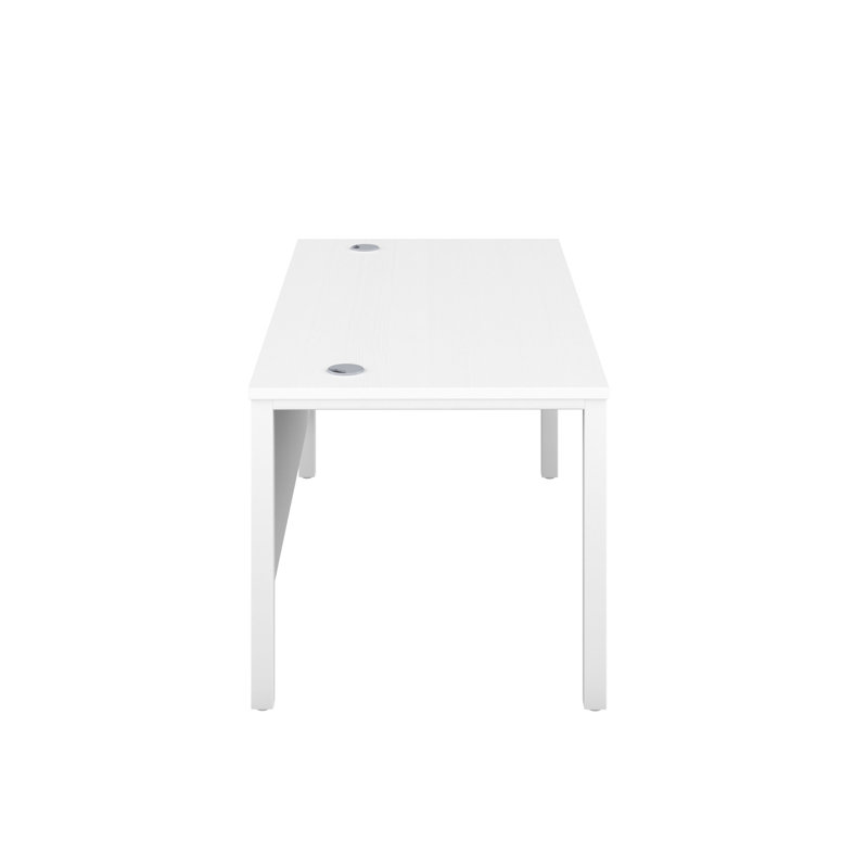 Buariki Metal Base Desk Shell, White, Grey Oak