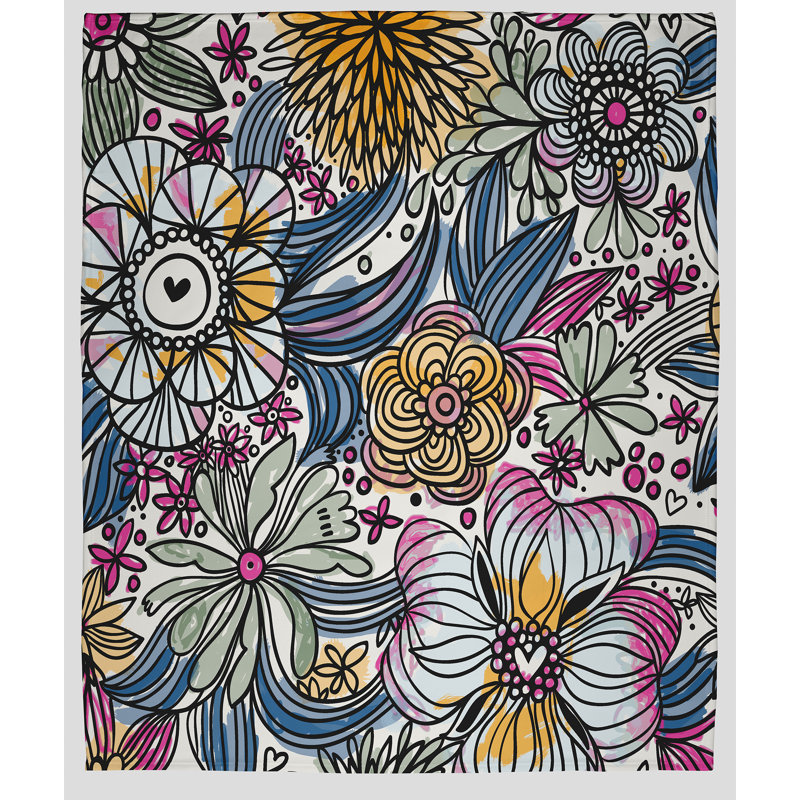 Couverture polaire Flower Melange, L 30 po x L 40 po, Orchidée