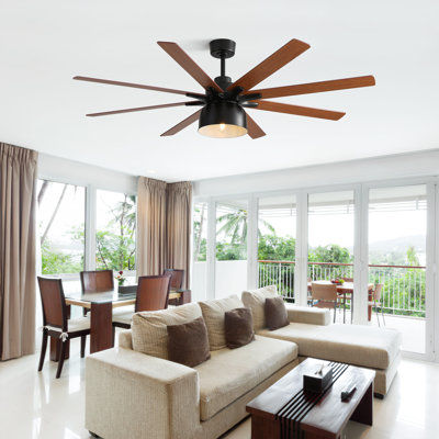 Modern 52 Inch Ceiling Fan With Remote Control and Reversible DC Motor