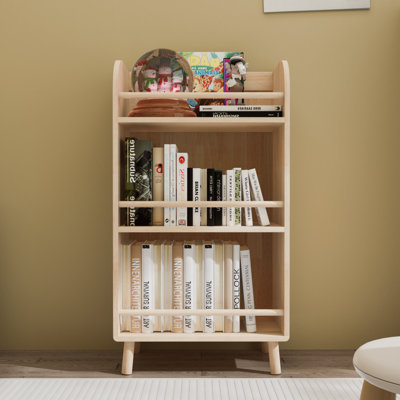 Étagère / bibliothèque en bois de pin massif avec étagère de 0,6 po d'épaisseur, étagère de style campagnard moderne pour l 19,69 po x H 36,61 po
