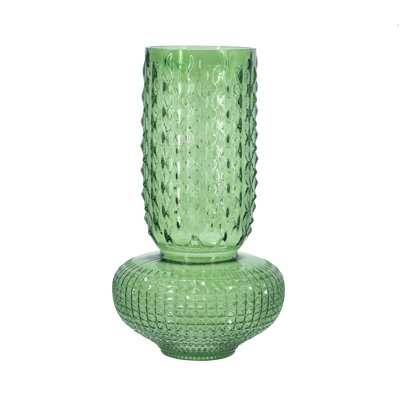  Round  Glass Vase With Hobnail Texture