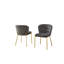 Ensemble de salle à manger rectangulaire en verre et acier inoxydable avec chaises d'appoint moelleuses-108795092