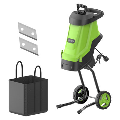 Steelite Electric Wood Chipper Shredder,15-Amp Corded Leaf Mulcher with 45L Collection Bag, 1.75 Inch Cutting Diameter,Wood Chippers, Shredders, & Mul