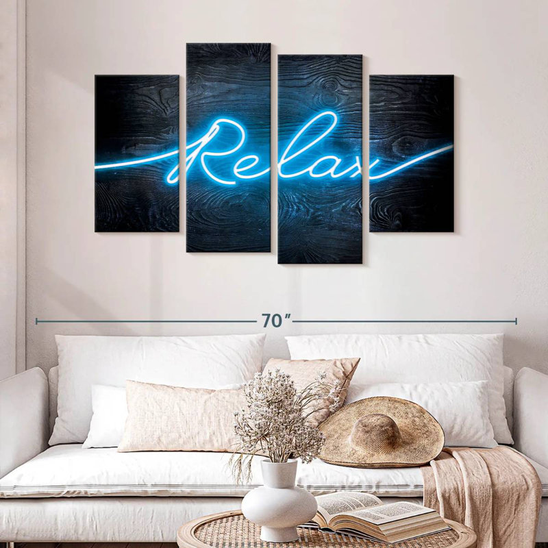 Tergel Relax Blue Neon, 32" H x 52" W