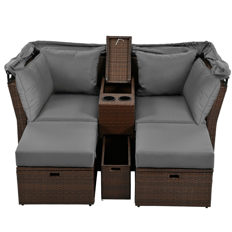 Lit de jour pour terrasse 2 places, Gris