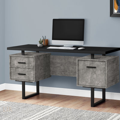 Bureau d'ordinateur à configuration à gauche ou à droite avec tiroirs de rangement pour le bureau personnel Jazarian