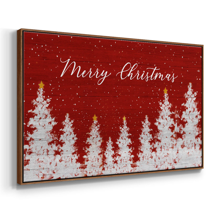 «Merry Christmas», reproduction d'art sur toile, Noyer, H 25 po x l 37 po x P 2 po