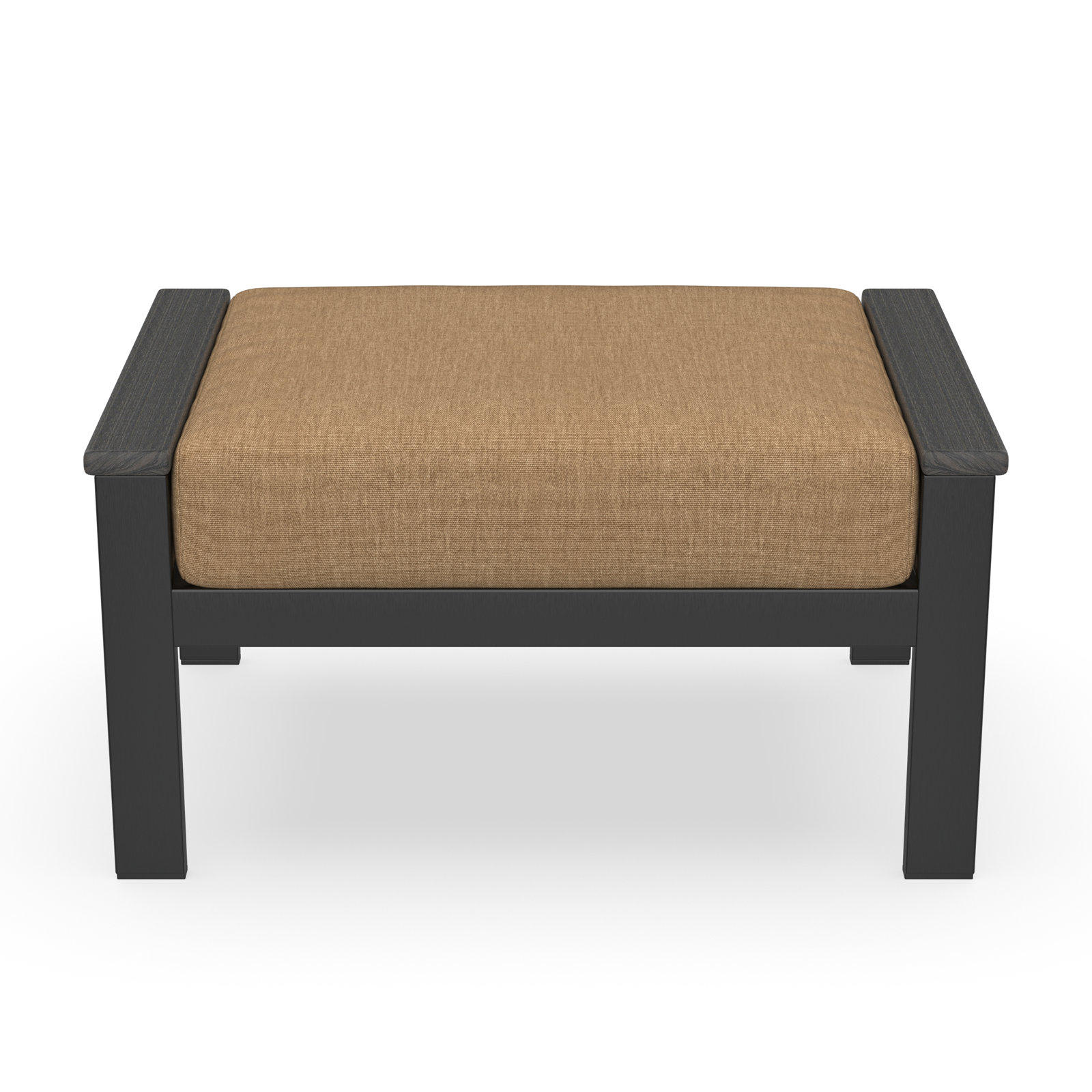 Townsend Sunbrella® Patio Ottoman, Sunbrella Canvas Heather Beige, Black, Yes