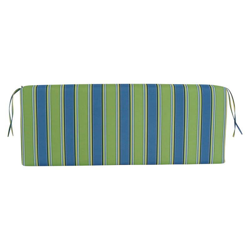 Outdoor 3'' Bench Seat Cushion, 3.5" H x 48" W x 19" D, Haliwell Caribbean Striped