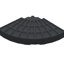 Base de parasol de patio décalée, 4 pièces rondes robustes, 52 litres d'eau ou capacité de sable de 112 livres, qualité en porte-à-faux noire 52L d'eau / 112 caractéristiques