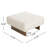 Square Upholstered Tufted Linen Fabric Ottoman, Solid Wood Legs, Beige