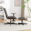 Ensemble de sièges 2 pièces Roundhill Furniture, fauteuil d'appoint et repose-pieds capitonnés en similicuir brun-1698572330-1698572329