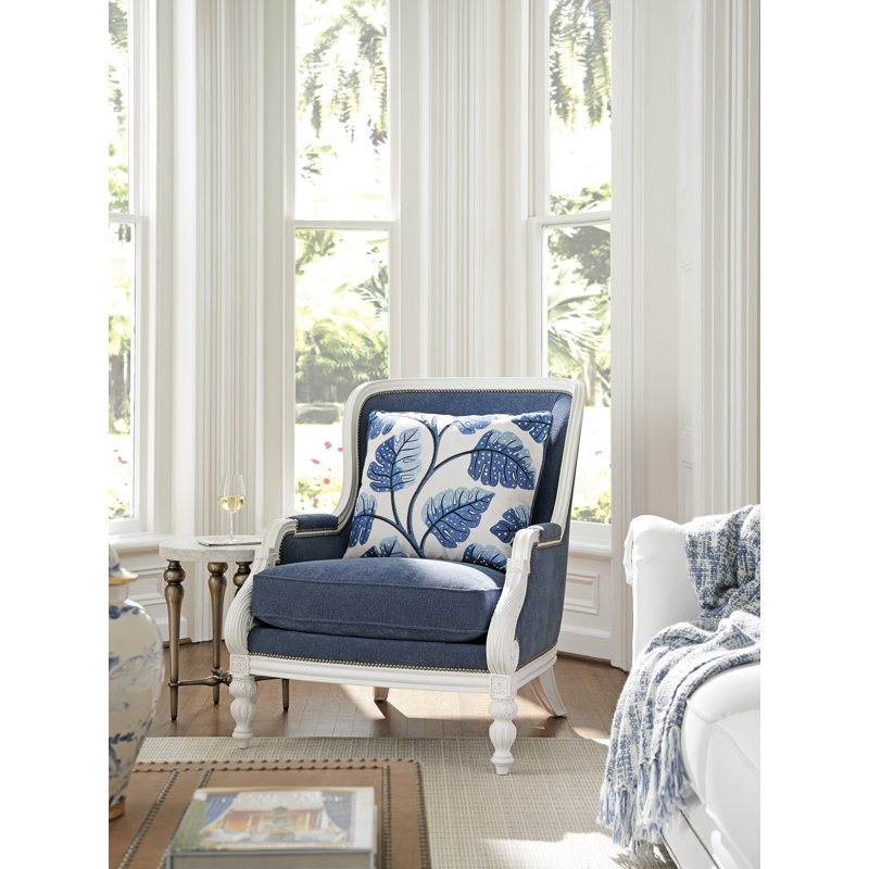 Kamari Armchair, Navy Polyester Blend
