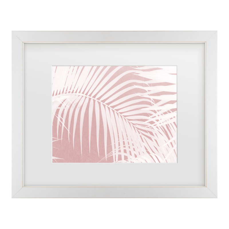 Art encadré de feuilles de palmier bolognaise sur la silhouette IV, H 18 po x l 22 po