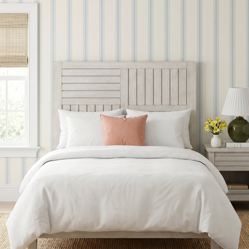 Cotswald Solid Wood Panel Headboard, Stone Path White , Full/Double
