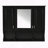 35 x 28 Inch 3-Door Wall Mounted Medicine Cabinet with Open Shelves - Black-752441738