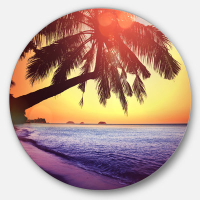 " Beach With Silhouettes Of Palms "