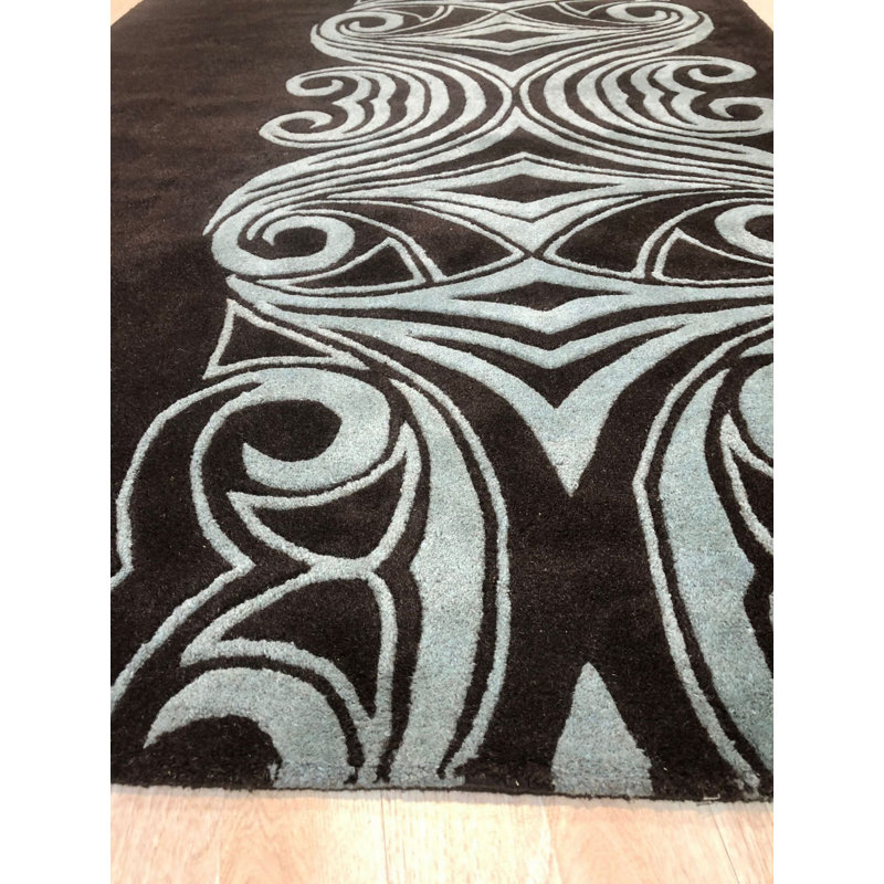 Hand Tufted Wool Area Rug in Brown