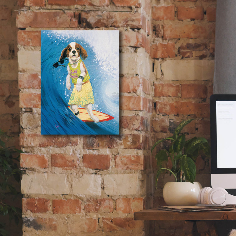 «Surf Dawg» par Scott Westmoreland, H 16 po x l 12 po x P 0,75 po