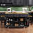 3PCS Sets Large Kitchen Island With Drop Leaf, Power Outlet, Door Internal Storage Rack & 5 Open Side Racks(With 2 Stools)-1876270334