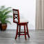 Tabouret pivotant à dossier en X de 30 po de hauteur bar, finition cerisier, siège en tissu beige-121091556