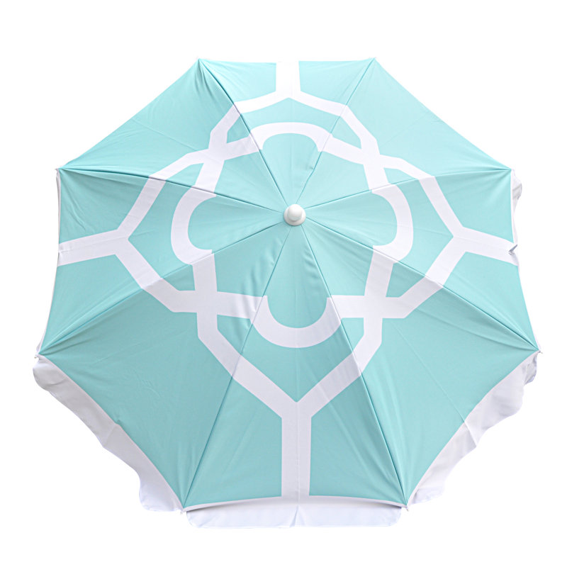 Youngsville Oceana Geometric 7.5 ft Beach Umbrella, Aqua