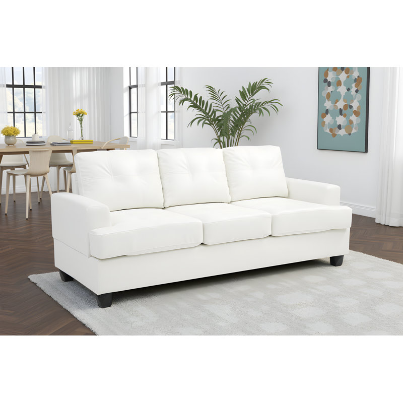 Symone White Sofa, White