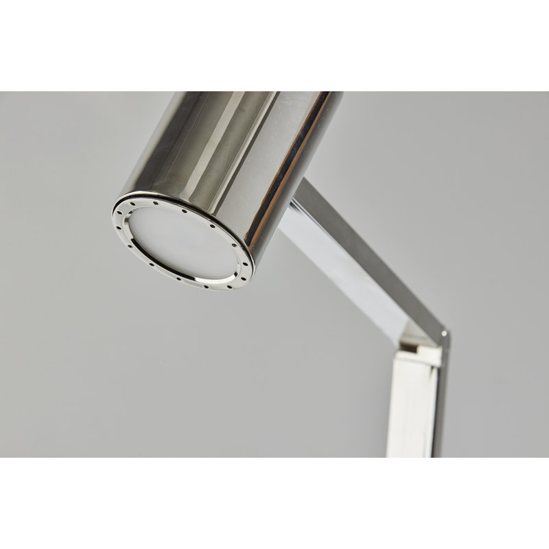 Lampe de bureau Newman en métal USB, Nickel poli
