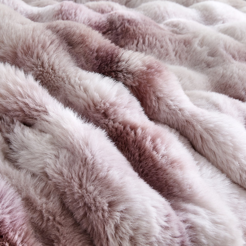Merveilleux ensemble d'édredon luxueux à bulles Tie-Dye, Mauve, Édredon pour très grand lit + 2 taies décorativ