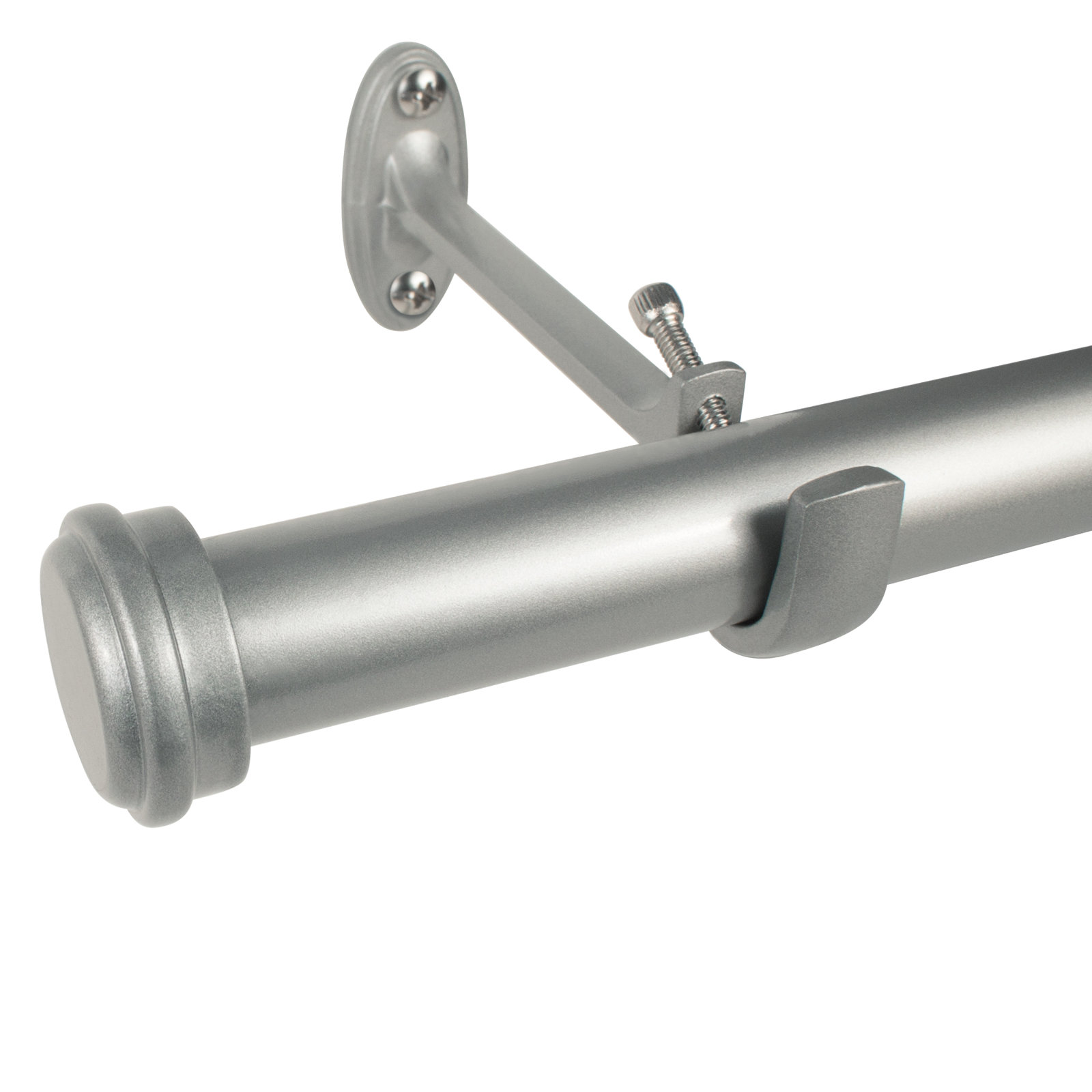 Linc Metal Adjustable Single Curtain Rod, 36"-72" W, Nickel