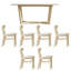 Combinaison table et chaises de style nordique crème
