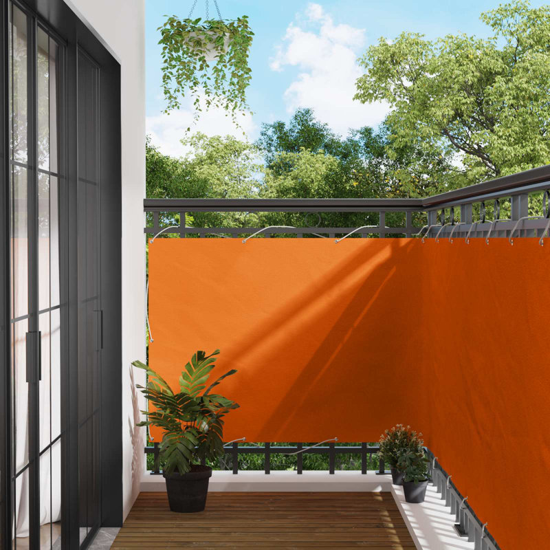 Vidaxl Balcony Screen Oxford Fabric Outdoor Privacy Garden Terrace Durable, Orange, 110cm H x 600cm W