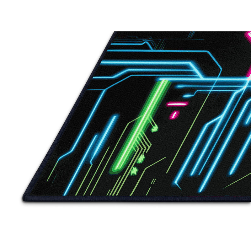 Technicolor Streak Rug, Square 7'