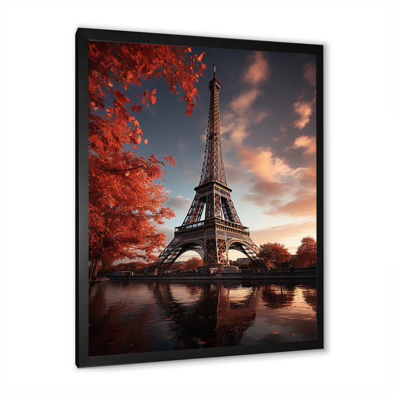 Iyaaz France Eiffel, enchantement sur toile, Cadre photo noir, H 44 po x l 34 po x P 1,5 po