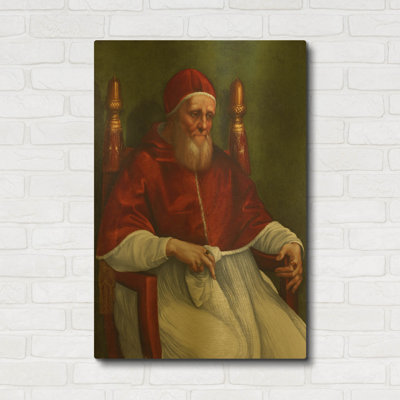 « Portrait du pape Jules II » de Raphaël, tableau mural en métal doré, 61 x 91 cm