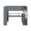 Lit mezzanine pleine grandeur avec bureau, lit mezzanine en bois avec ports USB, lumières DEL, lit mezzanine avec tablettes multi-rangements