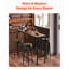 Table haute de bar, style contemporain, structure en métal, plateau en bois industriel, stable sur sol irrégulier, comptoir de café pour restaurant, minimalisme moderne, structure robuste, finition, sol.