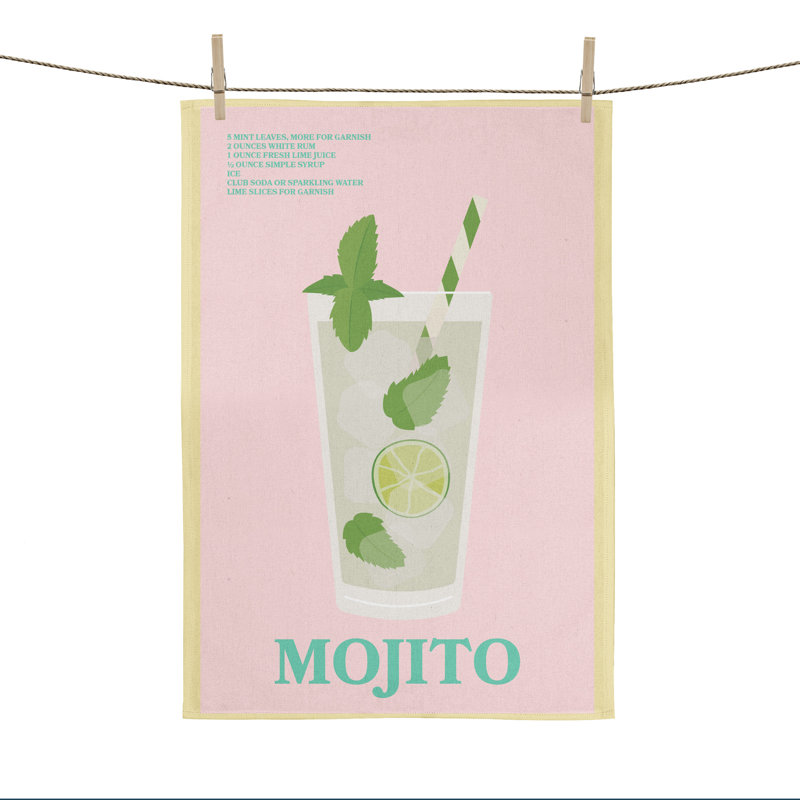 Ensemble de 2 serviettes de cuisine à imprimé numérique Winston Porter, 20 po x 30 po - Mojito