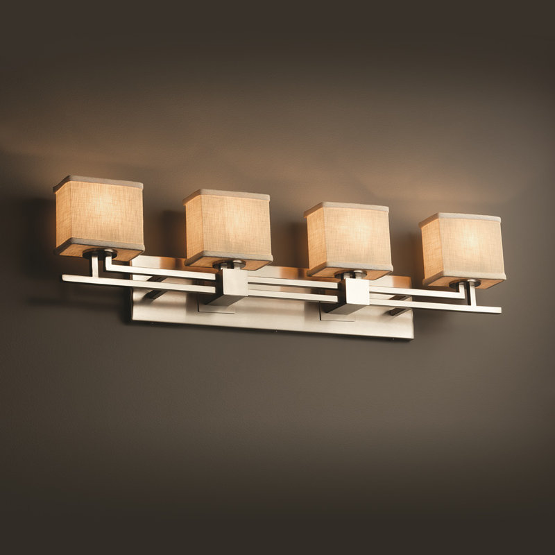 Geoffroy 4 - Light Dimmable Vanity Light, Cream, Brushed Nickel