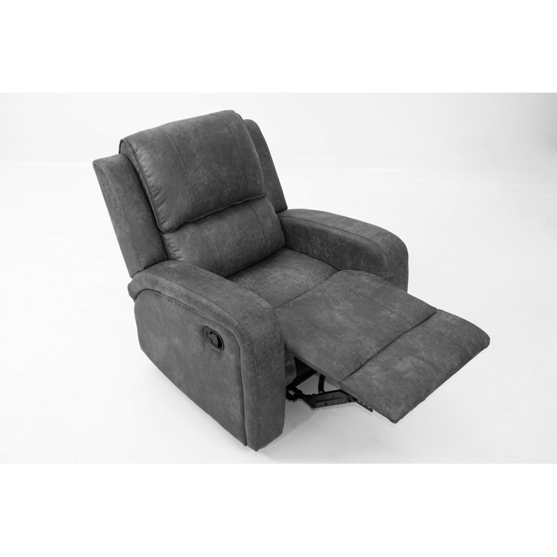 Seung Faux Leather Recliner, Smoke Leather